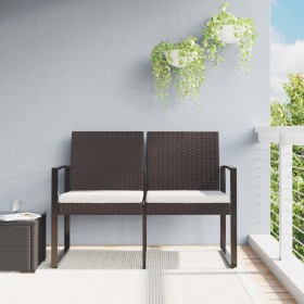 2-seater garden bench with PP cushions, brown rattan look by vidaXL, garden benches - Ref: Foro24-360210, Price: 107,99 €, Di...