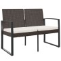 2-seater garden bench with PP cushions, brown rattan look by vidaXL, garden benches - Ref: Foro24-360210, Price: 108,16 €, Di...