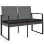 Garden bench 2 seats with dark gray rattan-like PP cushions by vidaXL, garden benches - Ref: Foro24-360211, Price: 107,99 €, ...