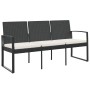 3-seater garden bench with black rattan look PP cushions by vidaXL, garden benches - Ref: Foro24-360212, Price: 143,11 €, Dis...