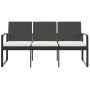 3-seater garden bench with black rattan look PP cushions by vidaXL, garden benches - Ref: Foro24-360212, Price: 143,11 €, Dis...