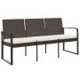 3-seater garden bench with brown rattan-look PP cushions by vidaXL, garden benches - Ref: Foro24-360213, Price: 143,07 €, Dis...