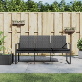 3-seater garden bench with PP cushions, dark gray rattan look by vidaXL, garden benches - Ref: Foro24-360214, Price: 137,99 €...