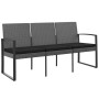 3-seater garden bench with PP cushions, dark gray rattan look by vidaXL, garden benches - Ref: Foro24-360214, Price: 137,99 €...