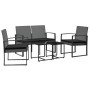 Set comedor jardín 5 pzas cojines PP aspecto ratán gris oscuro de vidaXL, Conjuntos de jardín - Ref: Foro24-360217, Precio: 1...