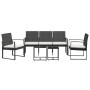 Set comedor de jardín 5 pzas con cojines PP aspecto ratán negro de vidaXL, Conjuntos de jardín - Ref: Foro24-360218, Precio: ...