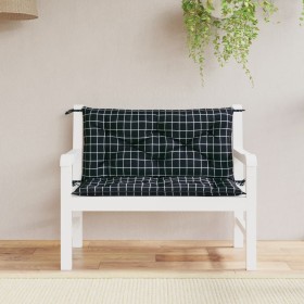 Garden bench cushions 2 pcs black checkered fabric 100x50x7cm by vidaXL, Cushions for chairs and sofas - Ref: Foro24-361672, ...