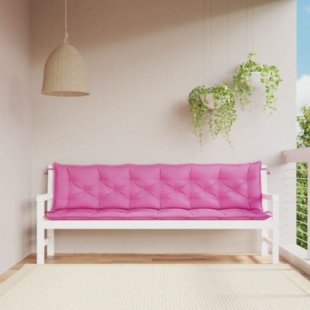 Garden bench cushions 2 units pink fabric 200x50x7 cm by vidaXL, Cushions for chairs and sofas - Ref: Foro24-361752, Price: 6...