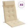 Cojines de silla con respaldo alto 6 uds tela Oxford beige de vidaXL, Cojines para sillas y sofás - Ref: Foro24-361885, Preci...