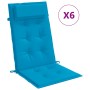 Cojines de silla con respaldo alto 6 uds tela Oxford azul claro de vidaXL, Cojines para sillas y sofás - Ref: Foro24-361888, ...