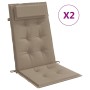 Cojines de silla con respaldo alto 2 uds tela Oxford gris taupe de vidaXL, Cojines para sillas y sofás - Ref: Foro24-361898, ...