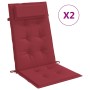 2 Stück Stuhlkissen mit hoher Rückenlehne, roter roter Oxford-Stoff von vidaXL, Kissen für Stühle und Sofas - Ref: Foro24-361...