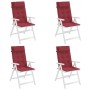 Cojines de silla con respaldo alto 4 uds tela Oxford rojo tinto de vidaXL, Cojines para sillas y sofás - Ref: Foro24-361902, ...