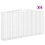 Gabion baskets 4 units arch shape iron 400x50x200/220 cm by vidaXL, Pots and planters - Ref: Foro24-3146023, Price: 1,00 €, D...