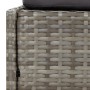 Liege mit klappbarer Markise, graues synthetisches Rattan, 200 x 114 x 128 cm von vidaXL, Betten im Freien - Ref: Foro24-3622...