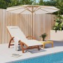 Lounger with white textilene cushion and solid poplar wood by vidaXL, Loungers - Ref: Foro24-363469, Price: 158,99 €, Discoun...