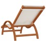 Lounger with white textilene cushion and solid poplar wood by vidaXL, Loungers - Ref: Foro24-363469, Price: 158,99 €, Discoun...