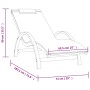 Lounger with white textilene cushion and solid poplar wood by vidaXL, Loungers - Ref: Foro24-363469, Price: 158,99 €, Discoun...