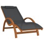 Lounger with gray textilene cushion and solid poplar wood by vidaXL, Loungers - Ref: Foro24-363470, Price: 158,59 €, Discount: %