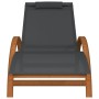 Lounger with gray textilene cushion and solid poplar wood by vidaXL, Loungers - Ref: Foro24-363470, Price: 158,59 €, Discount: %