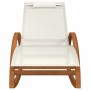 Mecedora de textileno blanco y madera maciza de álamo de vidaXL, Tumbonas - Ref: Foro24-363471, Precio: 120,24 €, Descuento: %