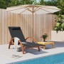 Lounger with gray textilene cushion and solid poplar wood by vidaXL, Loungers - Ref: Foro24-363473, Price: 179,43 €, Discount: %