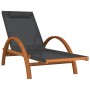 Lounger with gray textilene cushion and solid poplar wood by vidaXL, Loungers - Ref: Foro24-363473, Price: 179,43 €, Discount: %