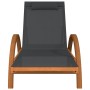 Lounger with gray textilene cushion and solid poplar wood by vidaXL, Loungers - Ref: Foro24-363473, Price: 179,43 €, Discount: %