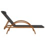 Lounger with gray textilene cushion and solid poplar wood by vidaXL, Loungers - Ref: Foro24-363473, Price: 179,43 €, Discount: %