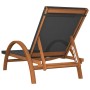 Lounger with gray textilene cushion and solid poplar wood by vidaXL, Loungers - Ref: Foro24-363473, Price: 179,43 €, Discount: %