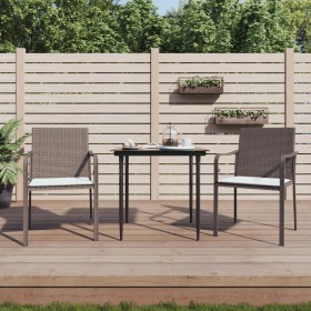 Gartenstühle und Kissen 2 Stück braunes synthetisches Rattan 56x59x84cm von vidaXL, Gartenstühle - Ref: Foro24-364093, Preis:...