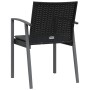 Kissen für Gartenstühle, 2 Stück, schwarzes synthetisches Rattan, 56,5 x 57 x 83 cm von vidaXL, Gartenstühle - Ref: Foro24-36...