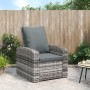 Reclining garden armchair with gray synthetic rattan cushions by vidaXL, Garden chairs - Ref: Foro24-364104, Price: 196,99 €,...