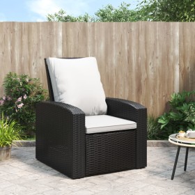 Garden recliner with black synthetic rattan cushions by vidaXL, Garden chairs - Ref: Foro24-364105, Price: 173,02 €, Discount: %