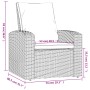 Reclining garden armchair with gray synthetic rattan cushions by vidaXL, Garden chairs - Ref: Foro24-364104, Price: 196,99 €,...