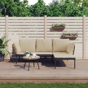 3-teiliges Gartenmöbel-Set und beige synthetische Rattankissen von vidaXL, Gartensets - Ref: Foro24-364108, Preis: 219,99 €, ...