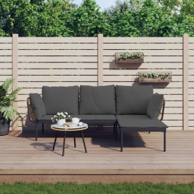 3-piece garden furniture set and dark gray synthetic rattan cushions by vidaXL, Garden sets - Ref: Foro24-364109, Price: 219,...