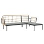 Set muebles jardín 3 pzas y cojines gris oscuro ratán sintético de vidaXL, Conjuntos de jardín - Ref: Foro24-364109, Precio: ...