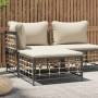 Garden stool with beige synthetic rattan cushion by vidaXL, Modular outdoor sofas - Ref: Foro24-364132, Price: 44,73 €, Disco...