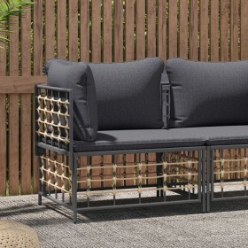 Garden corner sofa with dark gray synthetic rattan cushions by vidaXL, Modular outdoor sofas - Ref: Foro24-364134, Price: 66,...