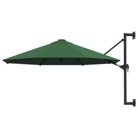 Wall-mounted umbrella with metal bar 300 cm green by vidaXL, Umbrellas - Ref: Foro24-44864, Price: 93,05 €, Discount: %