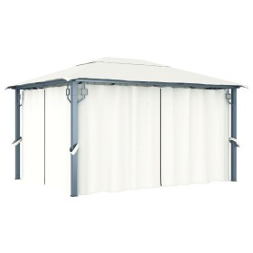 Pavillon mit cremefarbenem Aluminiumvorhang 400x300 cm von vidaXL, Zelte und Pavillons - Ref: Foro24-48044, Preis: 596,99 €, ...