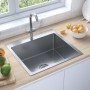 Handgefertigte Küchenspüle aus Edelstahl von vidaXL, Sinkt - Ref: Foro24-51508, Preis: 108,09 €, Rabatt: %