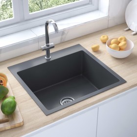 Handgefertigtes Waschbecken aus schwarzem Edelstahl von vidaXL, Sinkt - Ref: Foro24-51509, Preis: 116,08 €, Rabatt: %