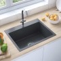 Handgefertigtes Waschbecken aus schwarzem Edelstahl von vidaXL, Sinkt - Ref: Foro24-51513, Preis: 121,86 €, Rabatt: %