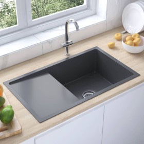 Handgefertigtes Waschbecken aus schwarzem Edelstahl von vidaXL, Sinkt - Ref: Foro24-51521, Preis: 170,84 €, Rabatt: %