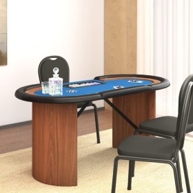 Poker table 10 players blue chip tray 160x80x75 cm by vidaXL, Game and poker tables - Ref: Foro24-80407, Price: 212,99 €, Dis...