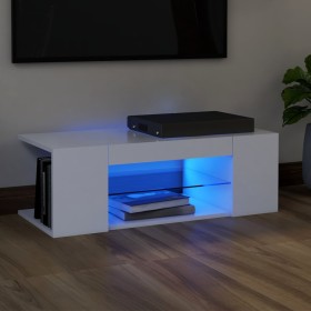 Mueble de TV con luces LED blanco 90x39x30 cm de vidaXL, Muebles TV - Ref: Foro24-804238, Precio: 48,84 €, Descuento: %