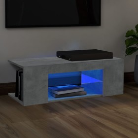 Mueble de TV con luces LED gris hormigón 90x39x30 cm de vidaXL, Muebles TV - Ref: Foro24-804242, Precio: 46,99 €, Descuento: %