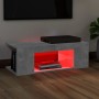 Mueble de TV con luces LED gris hormigón 90x39x30 cm de vidaXL, Muebles TV - Ref: Foro24-804242, Precio: 49,09 €, Descuento: %